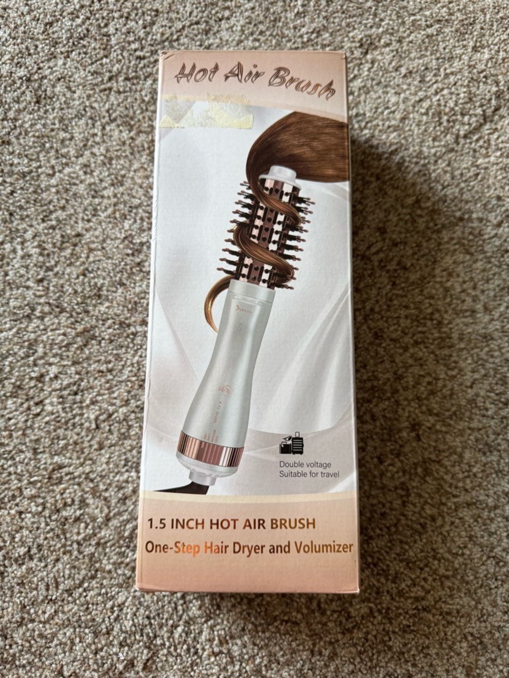 1.5 Inch Hot Air Brush One-Step Hair Dryer and Volumizer - White